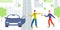 Car business sharing service concept, car rental illustration