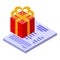 Car buying gift icon, isometric style