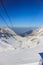 Car cable lines passing over the famous Transfagarasan road, covered in snow