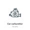 Car carburettor outline vector icon. Thin line black car carburettor icon, flat vector simple element illustration from editable