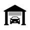 Car, carriage, conveyance icon. Black vector graphics