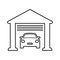 Car, carriage, conveyance outline icon. Line art vector