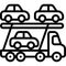 Car carrier trailer icon, transportation related vector