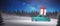 Car Carrying Christmas Gifts In Snowy Landscape. Winter Holidays Background 3d render