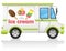 Car carrying ice cream vector illustration