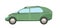 Car. Cartoon comic funny style. Side view. Beautiful green Automobile. Auto in flat design. Childrens illustration