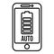 Car charging phone notification icon, outline style