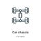 Car chassis outline vector icon. Thin line black car chassis icon, flat vector simple element illustration from editable car parts