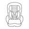 Car child seats vector outline icon. Vector illustration on baby seat white background. Isolated outline illustration