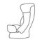 Car child seats vector outline icon. Vector illustration on baby seat white background. Isolated outline illustration