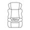 Car child seats vector outline icon. Vector illustration on baby seat white background. Isolated outline illustration