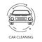 Car cleaning service of company, clean transport icon