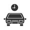 Car with clock glyph icon