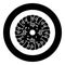 Car clutch disk cover cohesion transmission auto part plate kit repair service icon in circle round black color vector