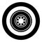 Car clutch flywheel cohesion transmission auto part plate kit repair service icon in circle round black color vector illustration