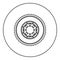 Car clutch flywheel cohesion transmission auto part plate kit repair service icon in circle round black color vector illustration