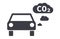 Car CO2 air pollution clouds symbol traffic icon