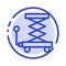 Car, Construction, Lift, Scissor Blue Dotted Line Line Icon