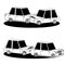 Car crash accidents silhouette vector set.