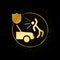 car, crash, human, insurance gold icon. Vector illustration of golden particle background