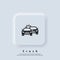 Car crash icon. Accident automobile logo. Car crash icons. Vector. UI icon. Neumorphic UI UX white user interface web button