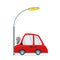 Car Crash Light Poles. Isolated Vector Illustration