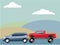 Car crash rear ended vehicle Vector