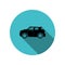 Car crossover long shadow icon. Simple glyph, flat vector of transport icons for ui and ux, website or mobile application