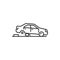 Car damage, collision or accident line icon