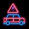 Car Danger Obstruction neon glow icon illustration