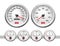 Car dashboard gauges set. Vector illustration isolated on white background. Fuel gauge, speedometer, tachometer, temperature indic