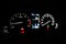 Car dashboard modern automobile control illuminated panel. Car instrument control panel