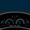 Car dashboard modern automobile control illuminated panel speed display illustration