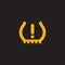 Car dashboard panel icon on a black background. Tire pressure monitoring