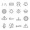 Car Dashboard Vector Line Icon Set. Contains such Icons as Seatbelt, Steering Wheel, Gear, ECO, Electronic Stability Programme and