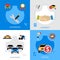 Car Dealership Flat Icons Square Concept