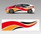 Car decal graphic vector wrap vinyl sticker. Graphic abstract wave shape designs for branding, race and drift car template design