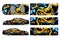 Car decal wrap design vector. Graphic abstract stripe racing background kit designs for wrap vehicle, race car, rally,