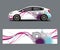 Car decal wrap design vector with wave element . Graphic abstract shapes racing for vehicle, race car template design vector