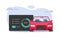 Car diagnostic scanner inspection vector or vehicle obd performance reader tool review graphic flat illustration, obd2 computer