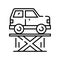 Car diagnostics line icon, concept sign, outline vector illustration, linear symbol.