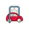 Car disinfection color line icon. Automatic car wash. Pictogram for web, mobile app, promo. UI UX design element