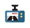 Car drive video recorder vector icon illustration
