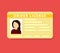 Car driver license identification with photo woman. Vector illustration