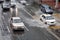 Car Driving On Flooded Street