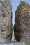 A car driving through stone road in Kemaliye Egin town of Erzincan, Turkey