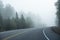 Car Driving Through Thick Fog in Early Morning With Its Fog Lights #2