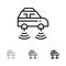 Car, Electric, Network, Smart, wifi Bold and thin black line icon set