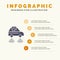 Car, Electric, Network, Smart, wifi Solid Icon Infographics 5 Steps Presentation Background