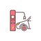 Car at Electric Recharging Point vector colored icon